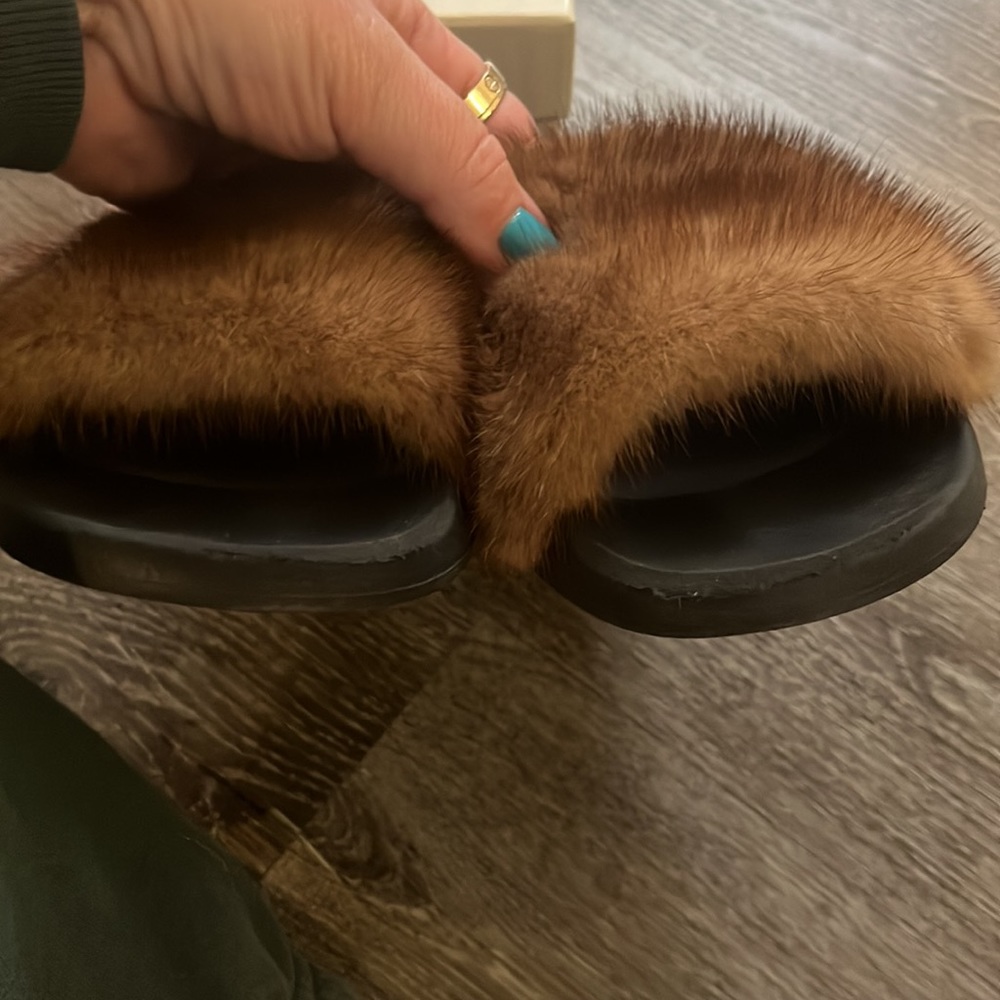 Givenchy Fur Slip On Slides - image 5